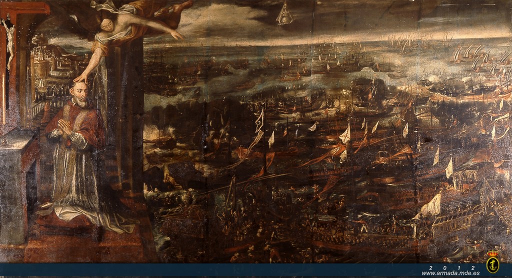 Lienzo sobre la batalla de Lepanto ubicado en el Museo Naval de Madrid